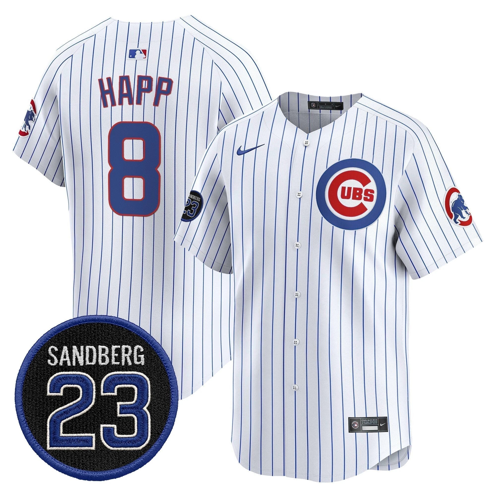 Ian Happ Jersey #8 Chicago Cubs Ryne Sandberg Tribute Stitched Stripes by My Store