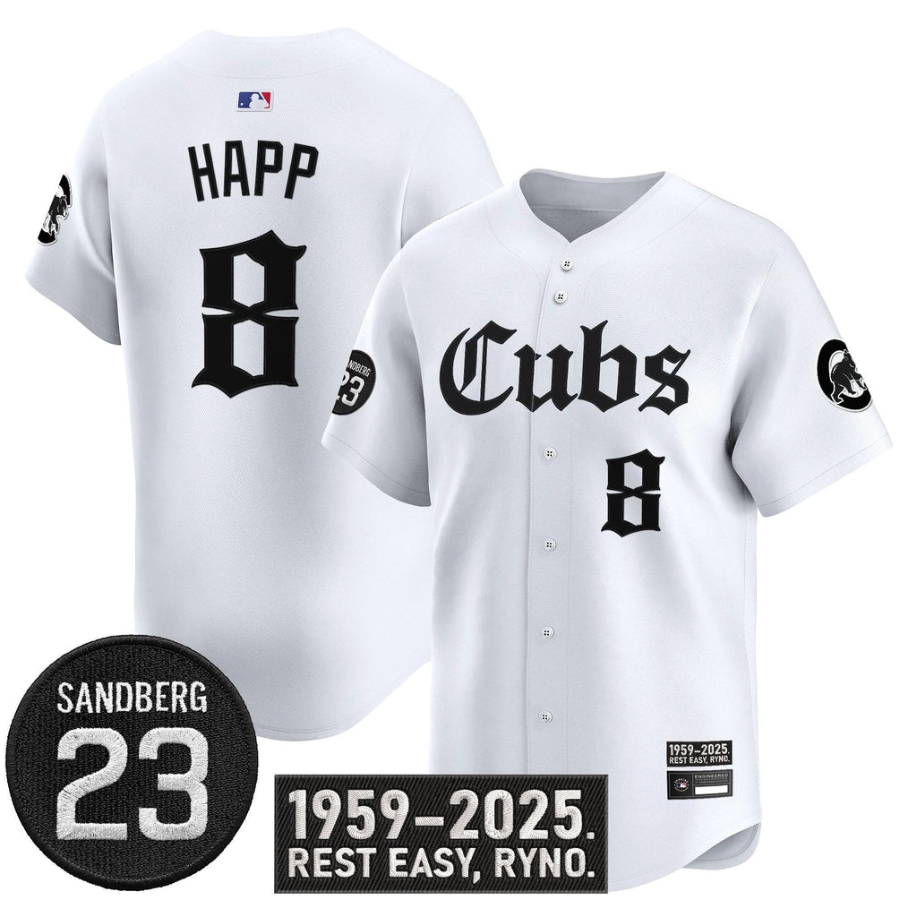 Ian Happ Jersey #8 Chicago Cubs Ryne Sandberg Tribute Stitched White by My Store