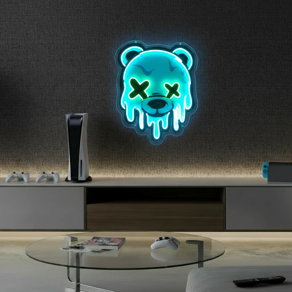 Ice Bear Head Led Neon Sign Home Decor Sign by Neonchics