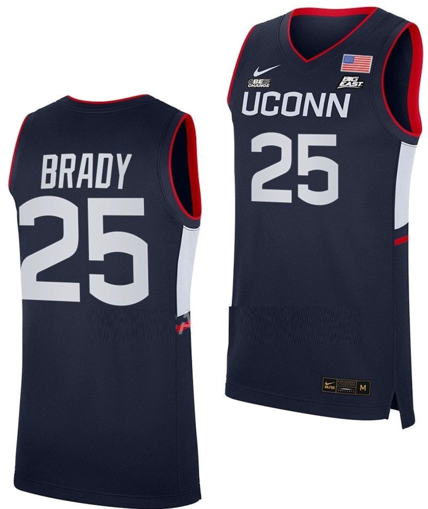 Ice Brady Jersey UConn Huskies College Basketball Navy Replica #25 by My store basketball