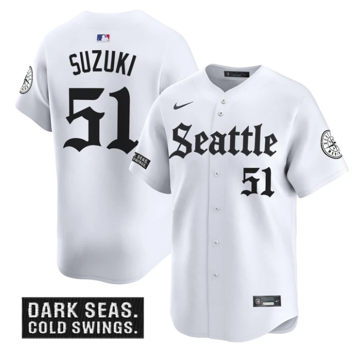 Ichiro Suzuki Jersey #51 Seattle Mariners Deep Sea Gothic Edition Limited Stitched White by My Store