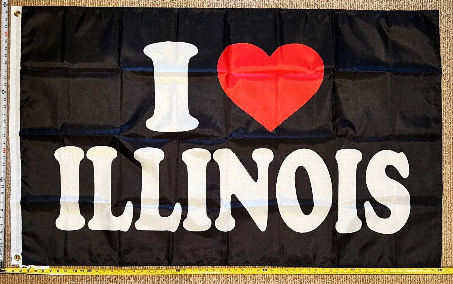 Illinois Flag Dorm State Beer America Man Cave Sign Poster USA 3x5' by flagsjustdoit