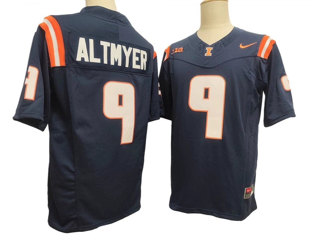 Illinois Fighting Illini #9 Luke Altmyer Vapor F.U.S.E. Limited Jersey by My Store NCAA Football Jerseys