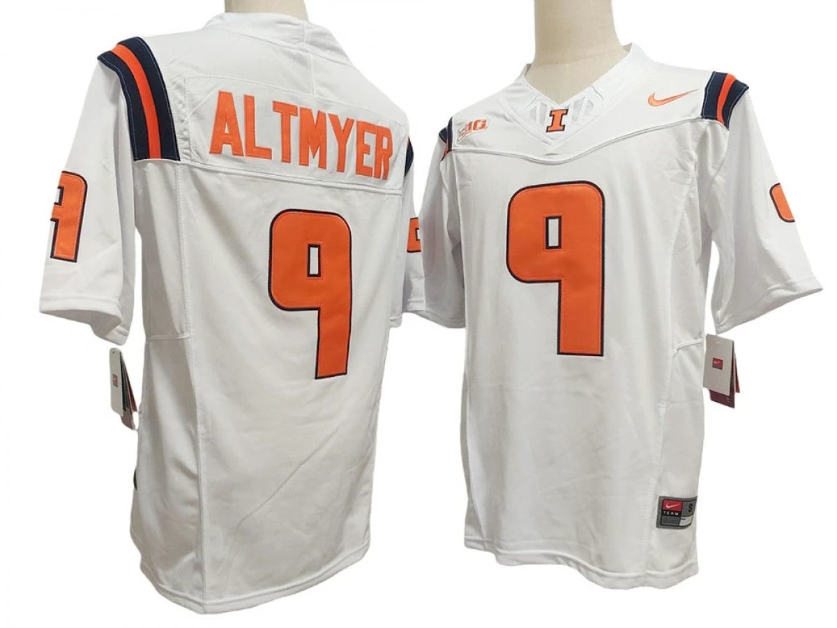 Illinois Fighting Illini #9 Luke Altmyer Vapor F.U.S.E. Limited Jersey by My Store NCAA Football Jerseys