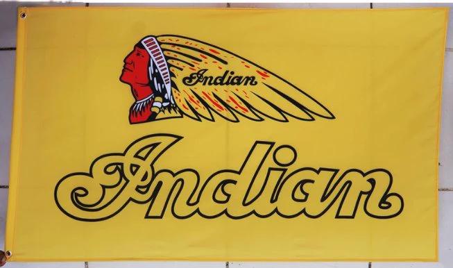 Indian Motorcycles Yellow Flag 3X5 Ft Polyester Banner USA 90x150cm by flagsjustdoit