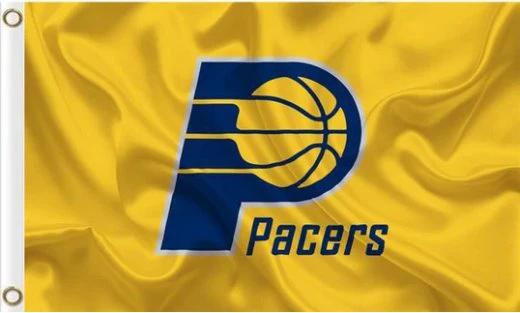 Indiana Pacers Custom US Yellow Flag 3X5Ft Polyester Banner USA Digital Print by flagsjustdoit