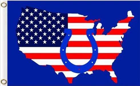 Indianapolis Colts American Map Flag 3X5 Ft Polyester Banner USA 90x150cm by flagsjustdoit