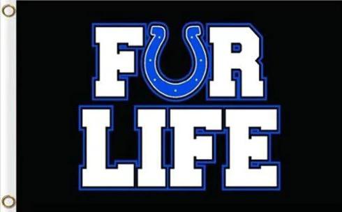 Indianapolis Colts FOR LIFE Flag 3X5 Ft Polyester Banner USA 90x150cm by flagsjustdoit