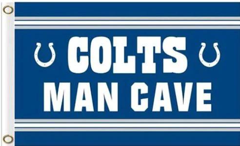 Indianapolis Colts MAN CAVE Outdoor Flag 3X5 Ft Polyester Banner USA 90x150cm by flagsjustdoit