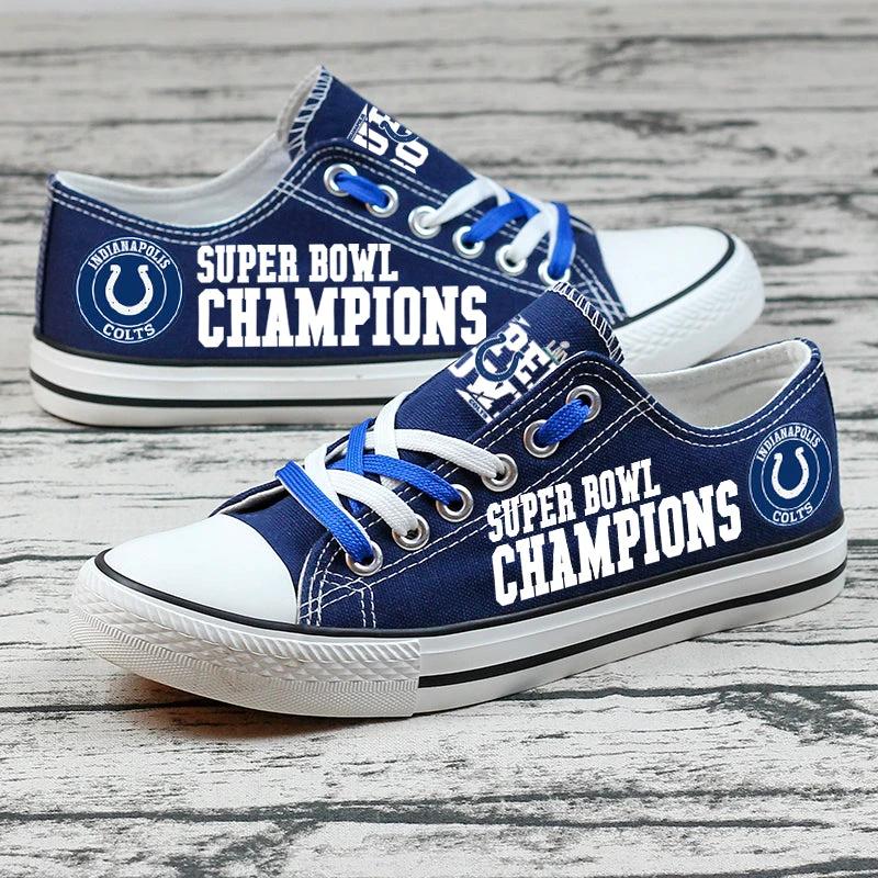 Indianapolis Colts Low Top Canvas Sport Sneakers Shoes For Men Women Fans by Crocs