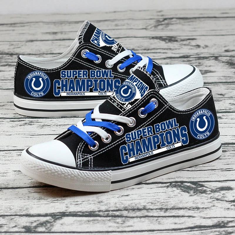 Indianapolis Colts Low Top Canvas Sport Sneakers Shoes For Men Women Fans by Crocs