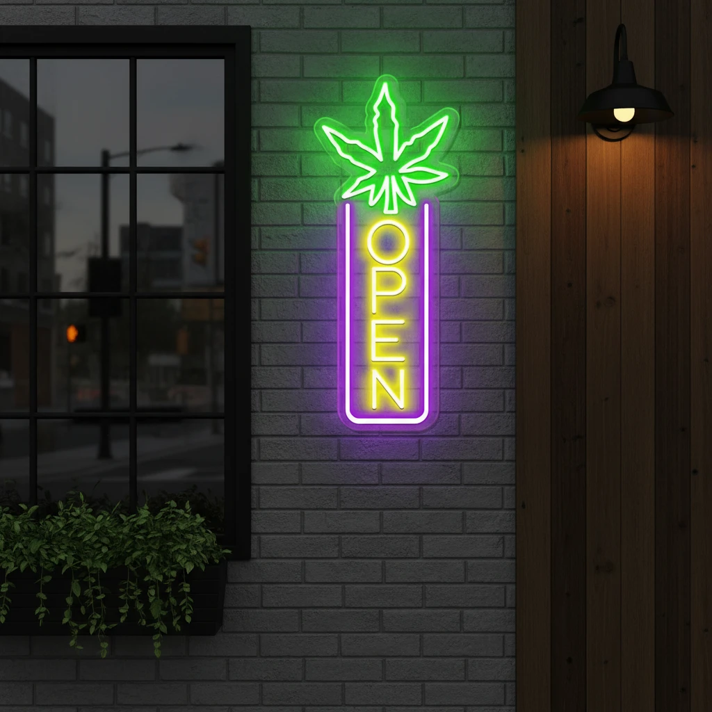 Indoor Vertical Open Sign Design Open Neon Sign by Neonchics