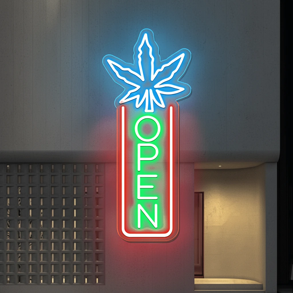 Indoor Vertical Open Sign Design Open Neon Sign by Neonchics