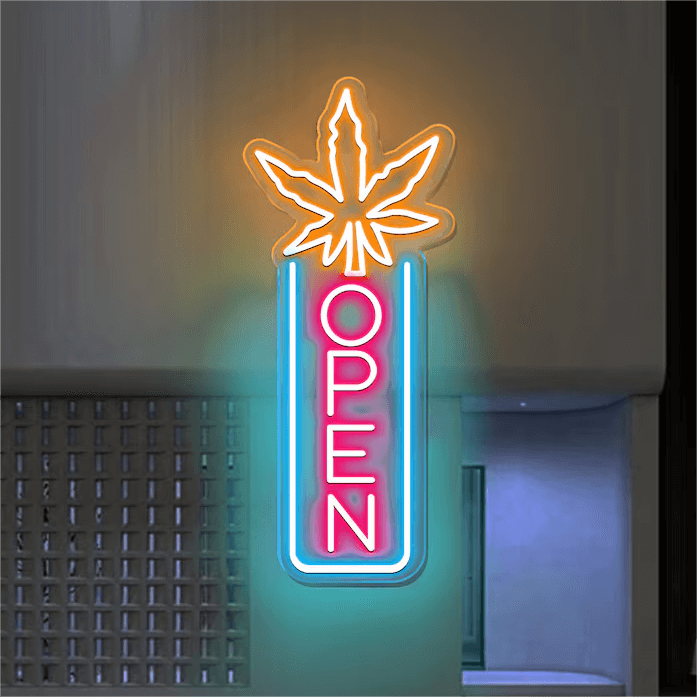 Indoor Vertical Open Sign Design Open Neon Sign by Neonchics