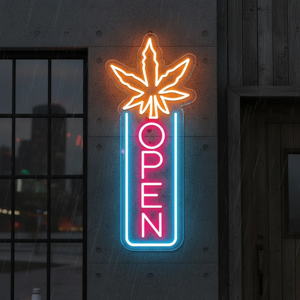 Indoor Vertical Open Sign Design Open Neon Sign by Neonchics
