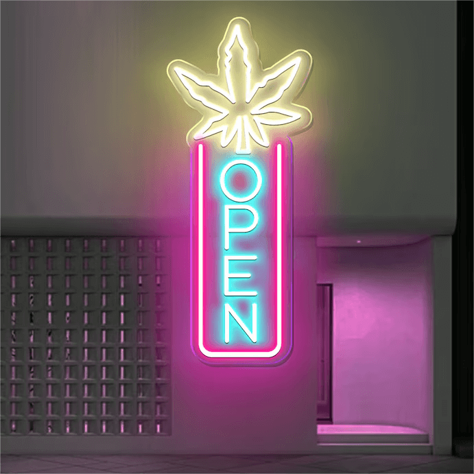Indoor Vertical Open Sign Design Open Neon Sign by Neonchics