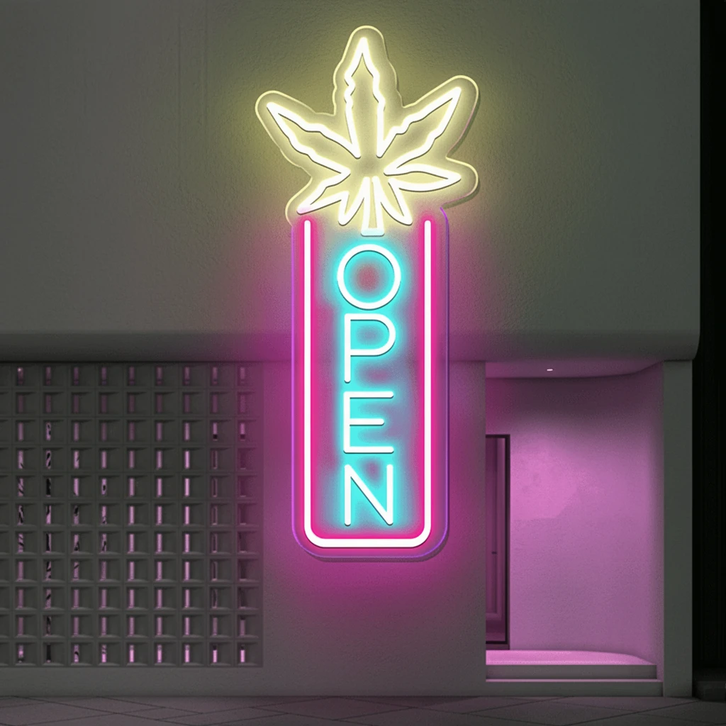 Indoor Vertical Open Sign Design Open Neon Sign by Neonchics