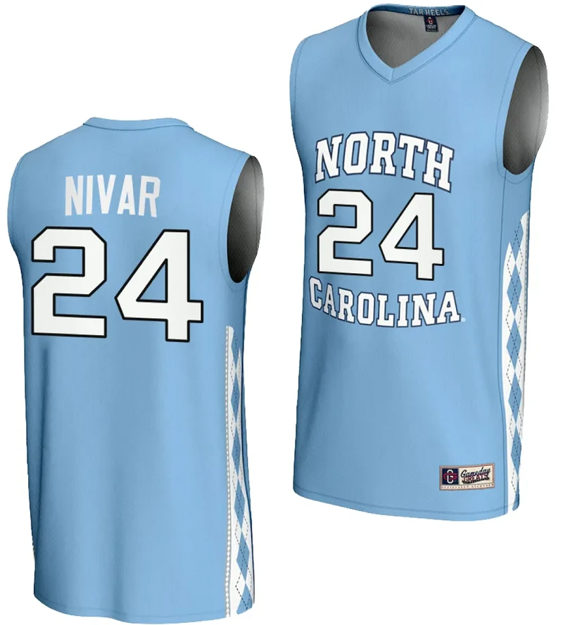 Indya Nivar Jersey #24 UNC Tar Heels Basketball Lightweight Blue by My store basketball
