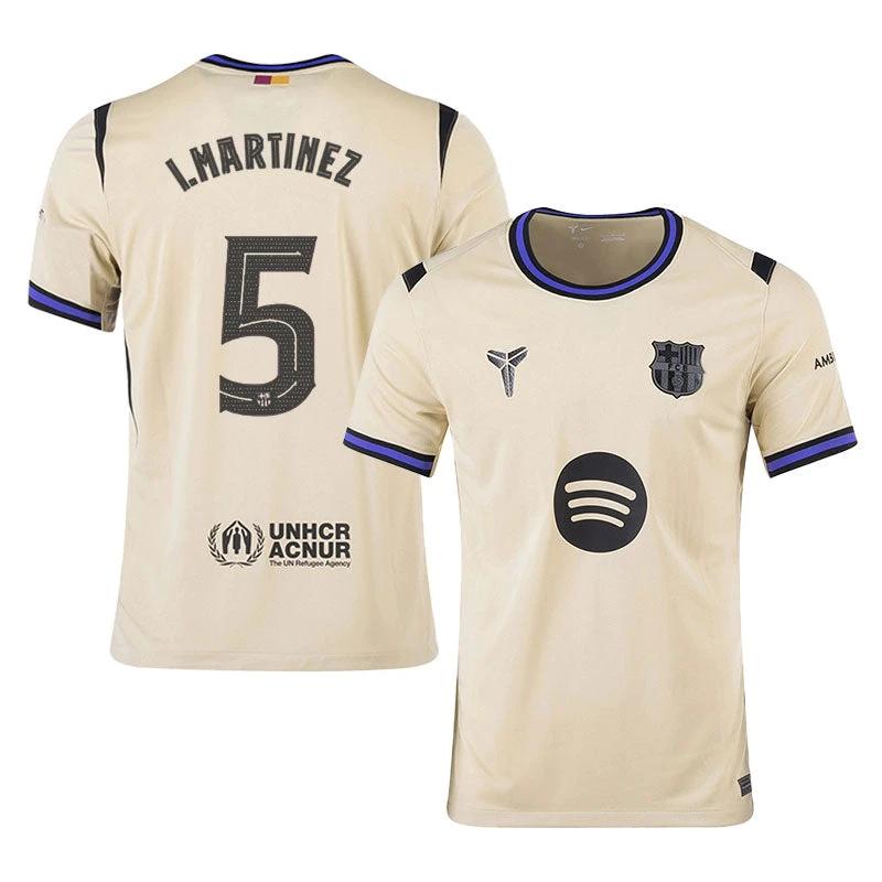 Inigo Martinez #5 Barcelona 2025-26 Away Jersey – Cream by Soccer Jersey