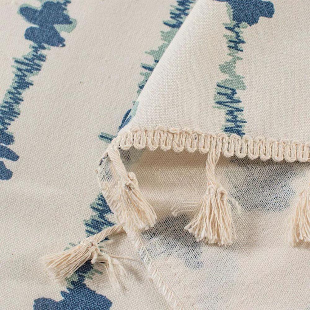 Inkblot Blue Tassel Cabinet Curtain by Casa & Beyond
