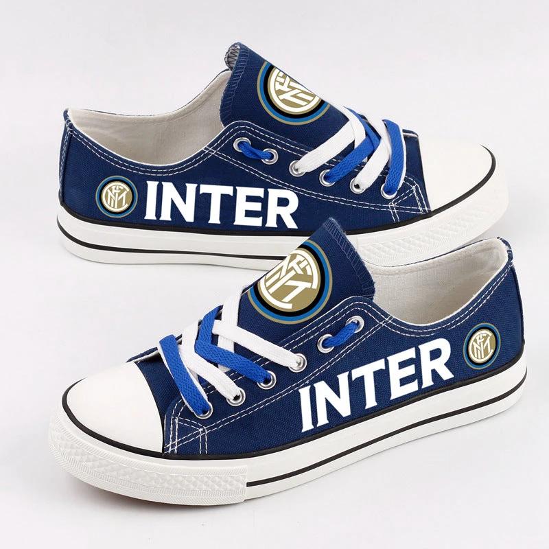 Inter Milan Low Top Canvas Sport Sneakers Shoes For Men Women Fans by Crocs