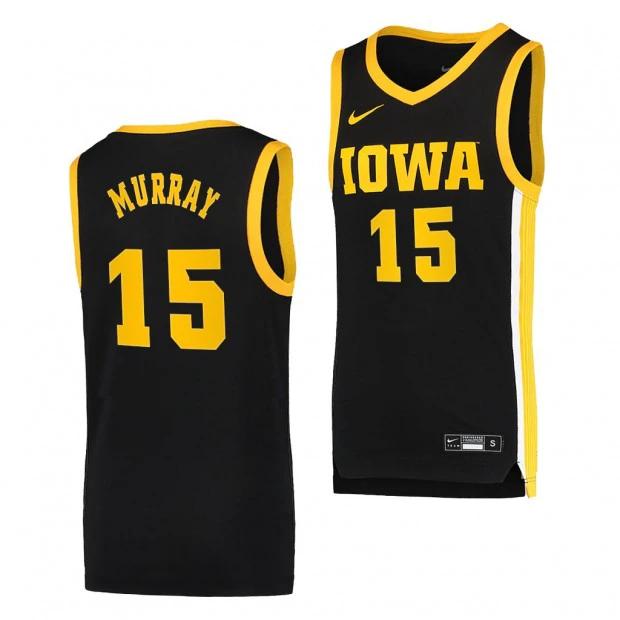 Iowa Hawkeyes Keegan Murray Jersey #15 Black Basketball Jerseys Dri-FIT Swingman by My store basketball