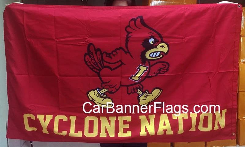 Iowa State Cyclones Flag-3x5 FT NCAA Iowa State University Banner-100% polyester-one side & 2 sides by flagsshop