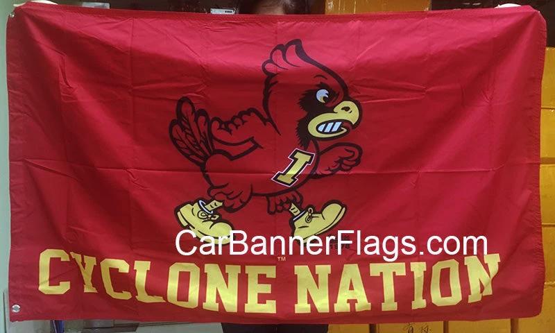 Iowa State Cyclones Flag-3x5 FT NCAA Iowa State University Banner-100% polyester-one side & 2 sides by flagsshop