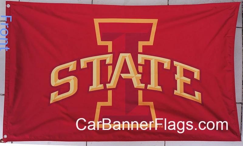 Iowa State Cyclones Flag-3x5 FT NCAA Iowa State University Banner-100% polyester-one side & 2 sides by flagsshop