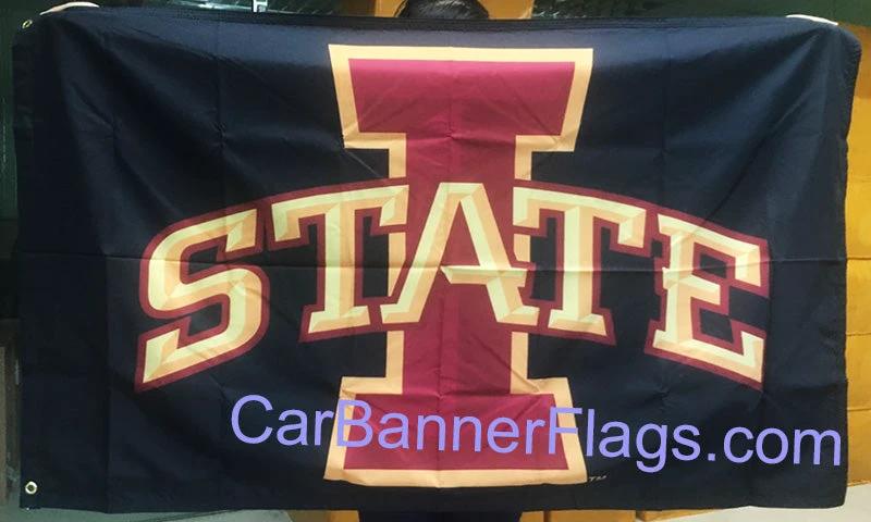 Iowa State Cyclones Flag-3x5 FT NCAA Iowa State University Banner-100% polyester-one side & 2 sides by flagsshop