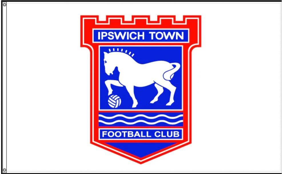 Ipswich Town Football Club White Flag 3x5ft Banner Polyester by flagsjustdoit