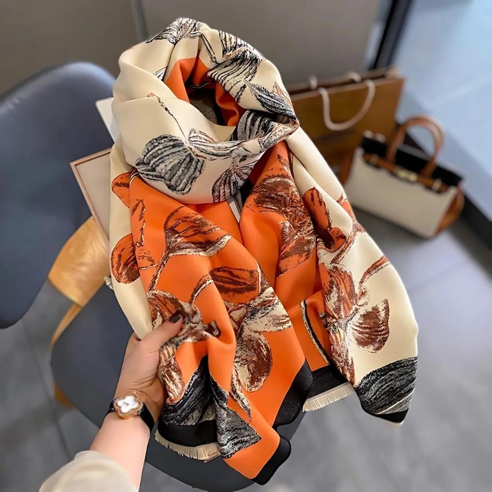 Iris Floral Soft Scarf Shawl by Casa & Beyond