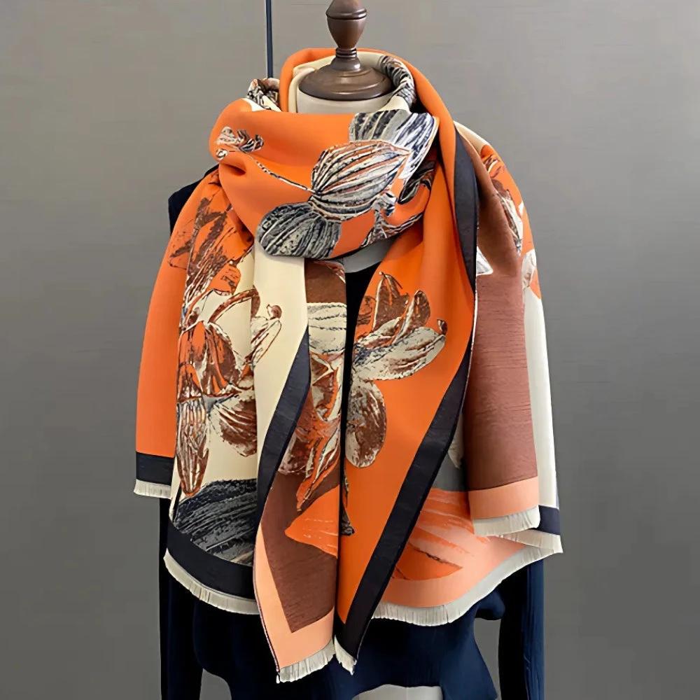 Iris Floral Soft Scarf Shawl by Casa & Beyond