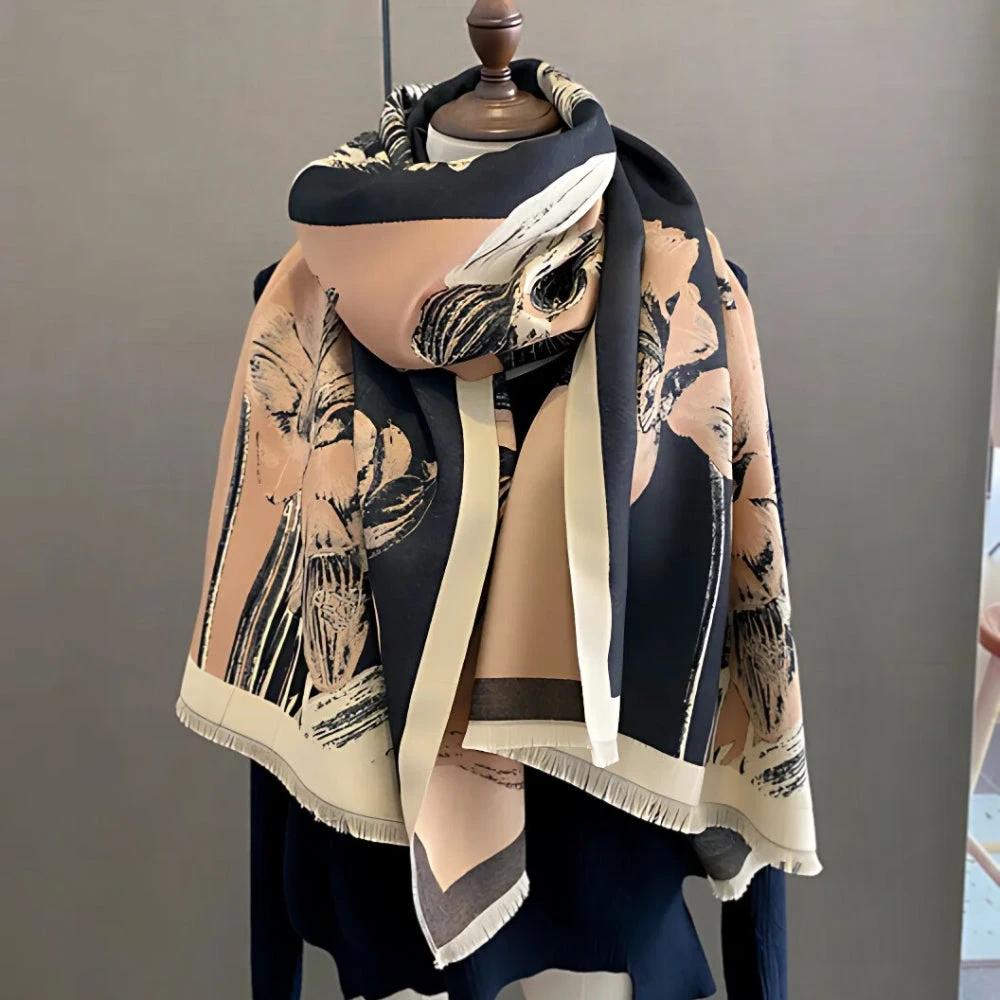 Iris Floral Soft Scarf Shawl by Casa & Beyond