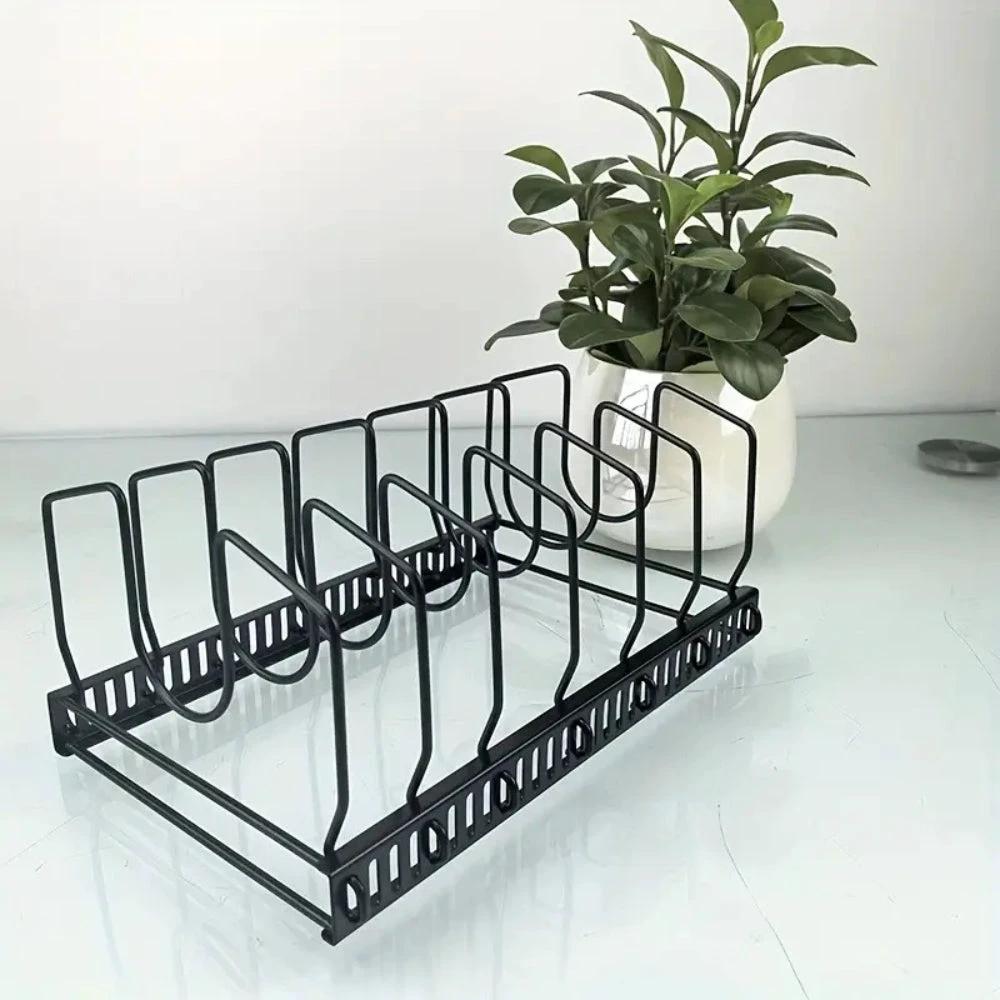 Iron Dish Pot Lid and Utensils Storage Rack by Casa & Beyond