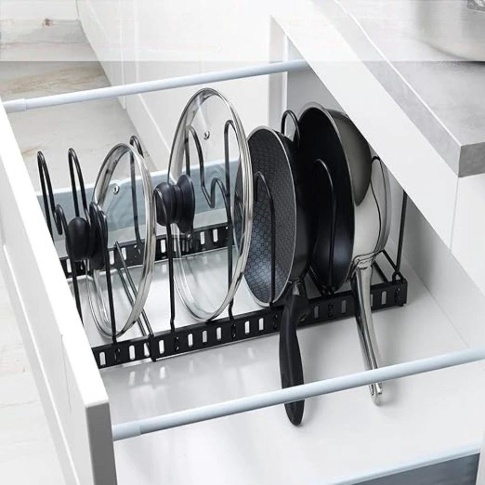 Iron Dish Pot Lid and Utensils Storage Rack by Casa & Beyond