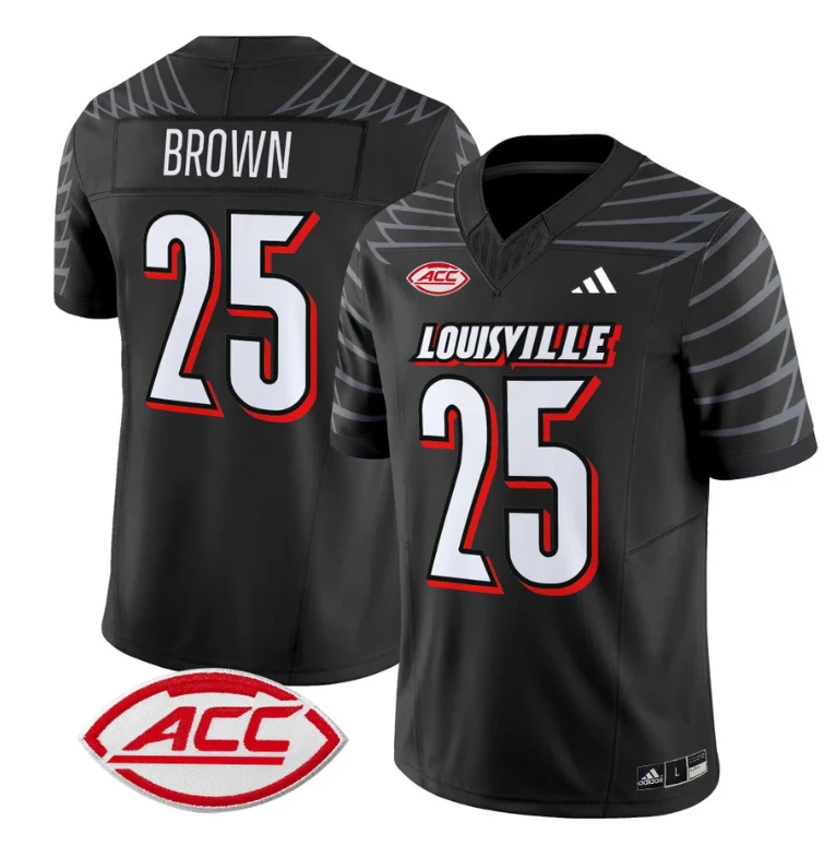 Isaac Brown Jersey #25 Louisville Cardinals Vapor Football Stitched Black by My Store