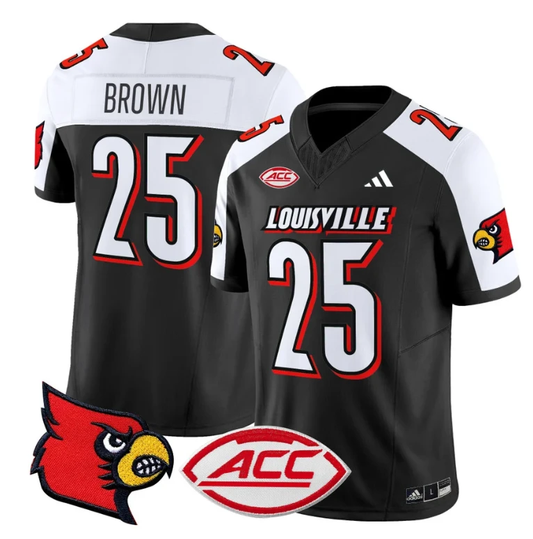 Isaac Brown Jersey #25 Louisville Cardinals Vapor Football Stitched Black Alternate by My Store