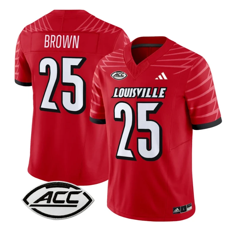 Isaac Brown Jersey #25 Louisville Cardinals Vapor Football Stitched Red by My Store