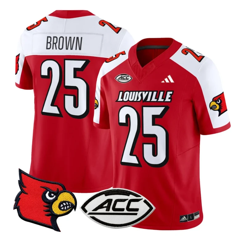 Isaac Brown Jersey #25 Louisville Cardinals Vapor Football Stitched Red Alternate by My Store
