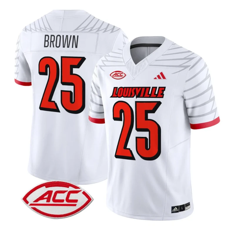 Isaac Brown Jersey #25 Louisville Cardinals Vapor Football Stitched White by My Store