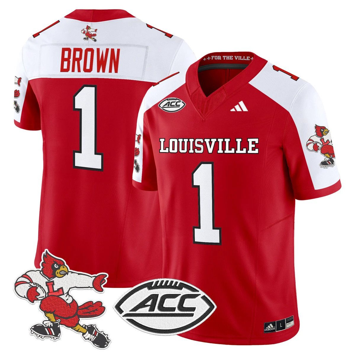 Isaac Brown Jersey #1 Louisville Cardinals 1980s Throwback Stitched Red Alter by My Store NCAA Football Jerseys