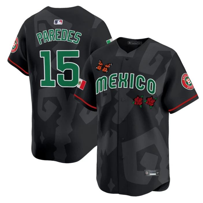 Isaac Paredes Jersey #15 Mexican Heritage 2025 Sentrock Vapor Limited Stitched Black by My Store