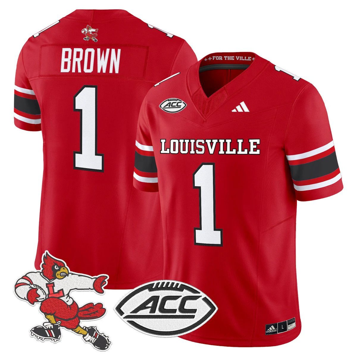 Isaac Brown Jersey #1 Louisville Cardinals 1980s Throwback Stitched by My Store NCAA Football Jerseys