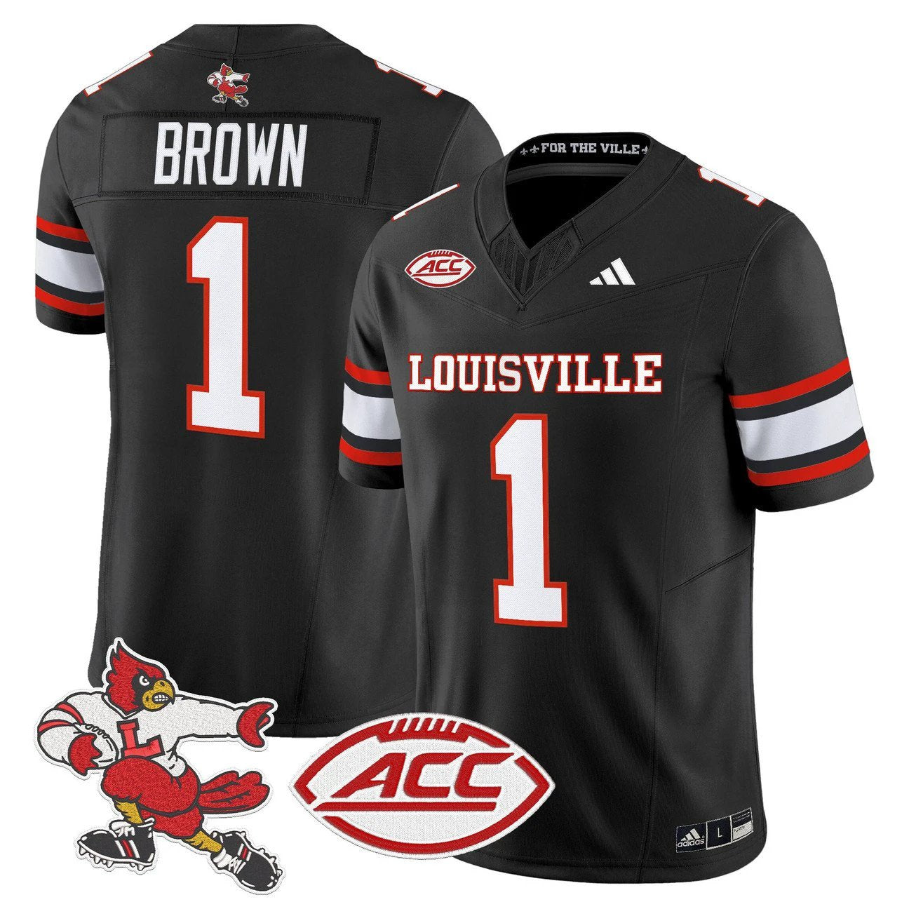 Isaac Brown Jersey #1 Louisville Cardinals 2025 Vapor Limited Stitched by My Store NCAA Football Jerseys