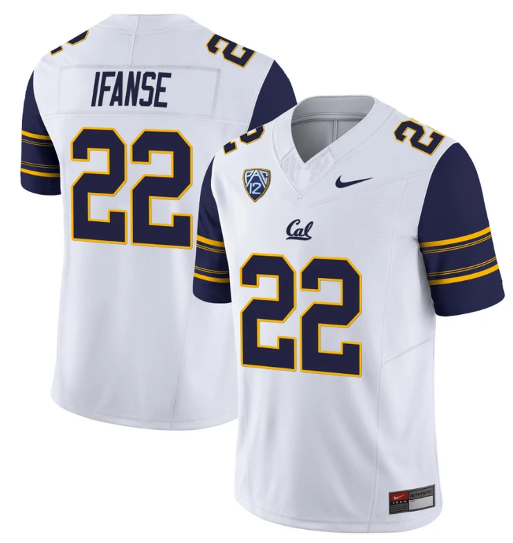 Isaiah Ifanse Jersey #22 California Golden Bears Limited Stitched White by NCAA Football Jersey