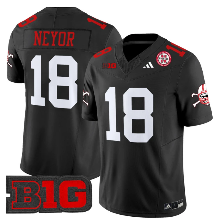 Isaiah Neyor Jersey #18 Nebraska Cornhuskers 2024 Vapor V2 Football Black by My Store