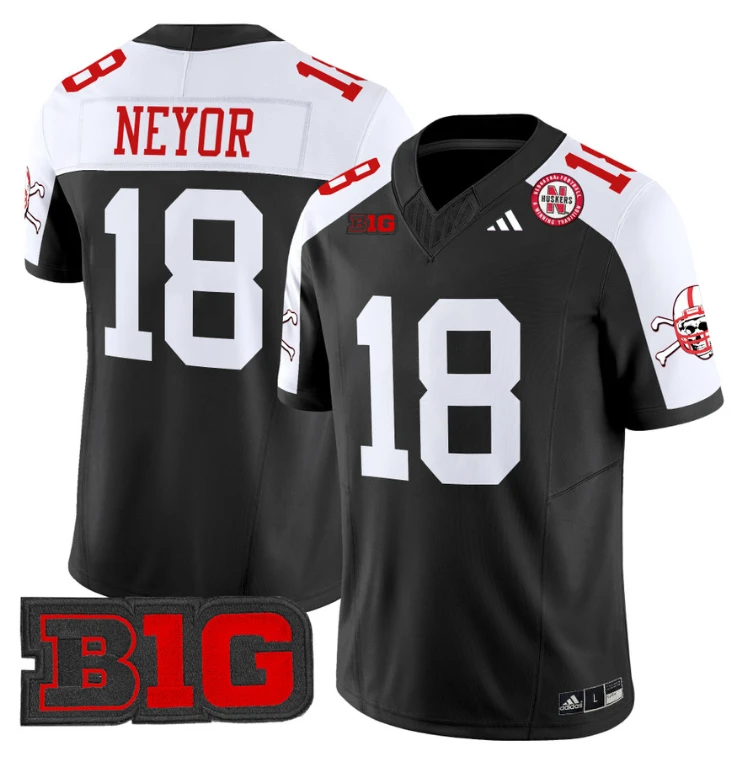Isaiah Neyor Jersey #18 Nebraska Cornhuskers 2024 Vapor V2 Football Black Alternate by My Store