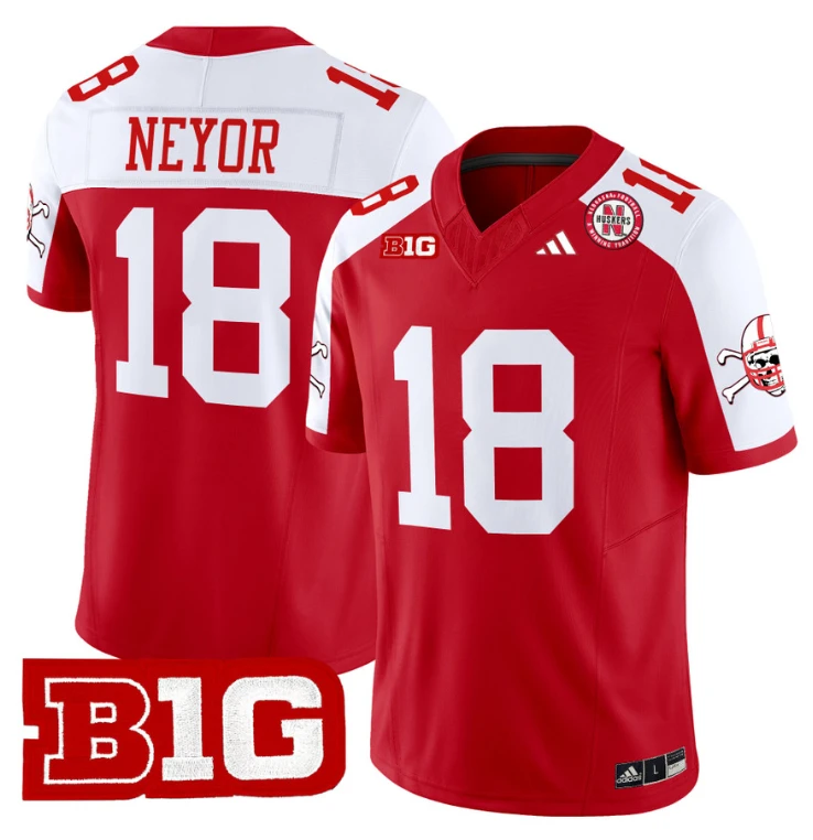 Isaiah Neyor Jersey #18 Nebraska Cornhuskers 2024 Vapor V2 Football Red Alternate by My Store