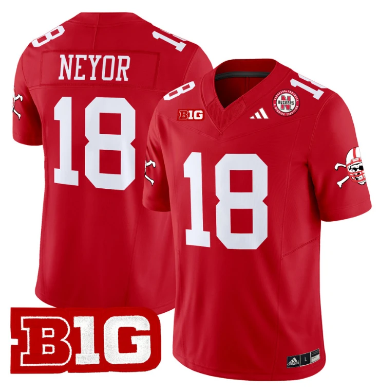 Isaiah Neyor Jersey #18 Nebraska Cornhuskers 2024 Vapor V2 Football Red by My Store